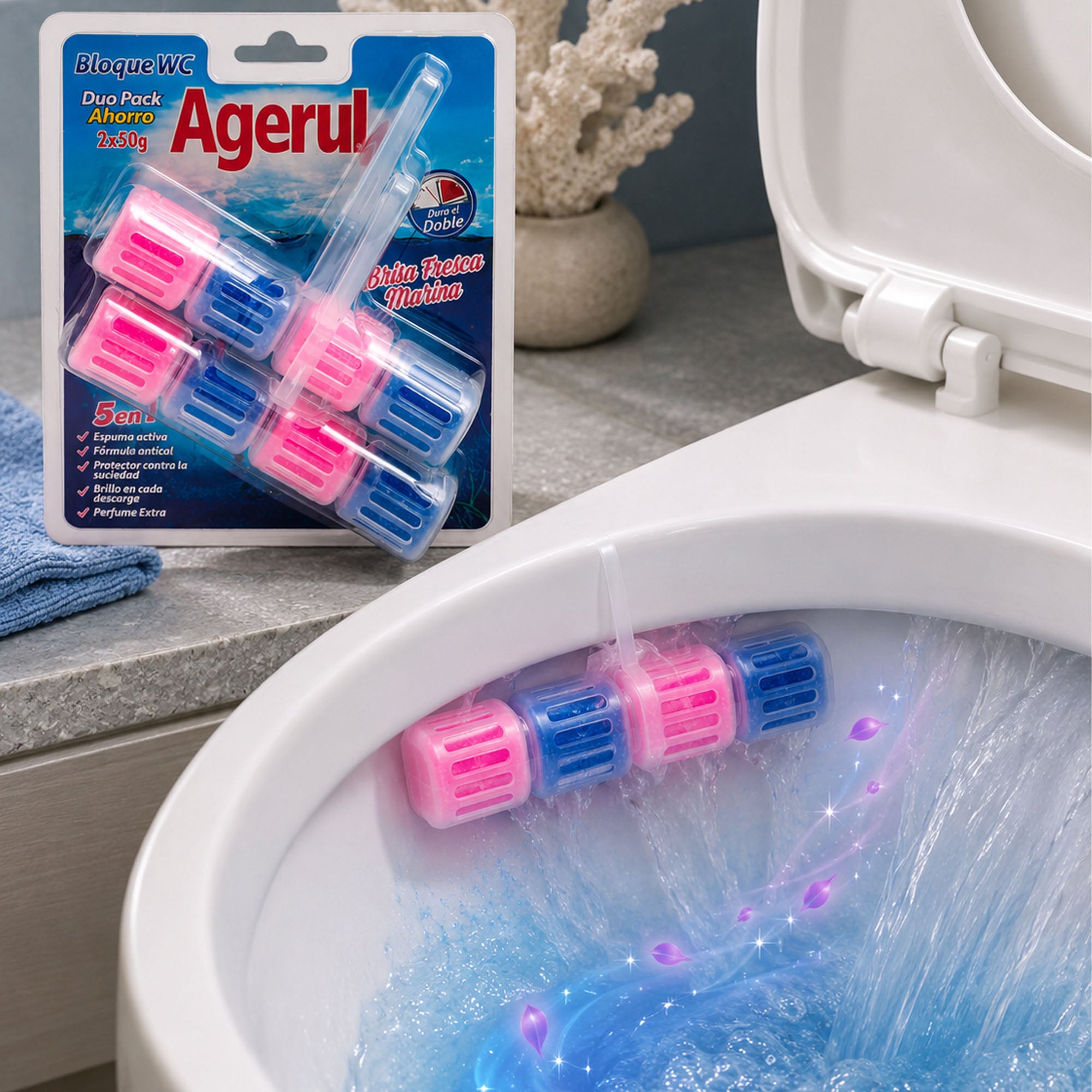 Duo WC blokjes 5 in 1 Brisa Fresca Marina